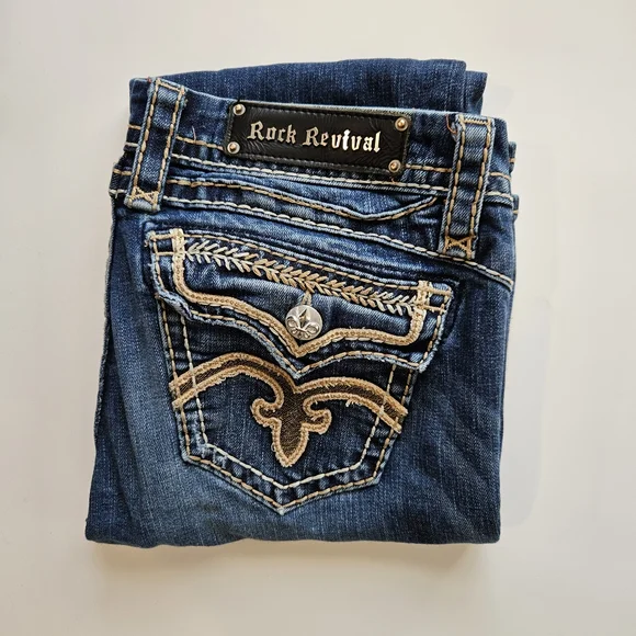 Rock Revival Jeans Size 30 Women's Anja Boot Denim - Picture 2 of 12